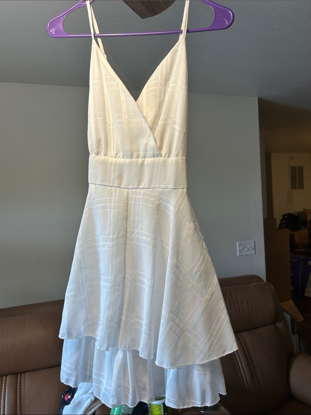 Beautiful Spaghetti Strap V-Neck Layered Dress